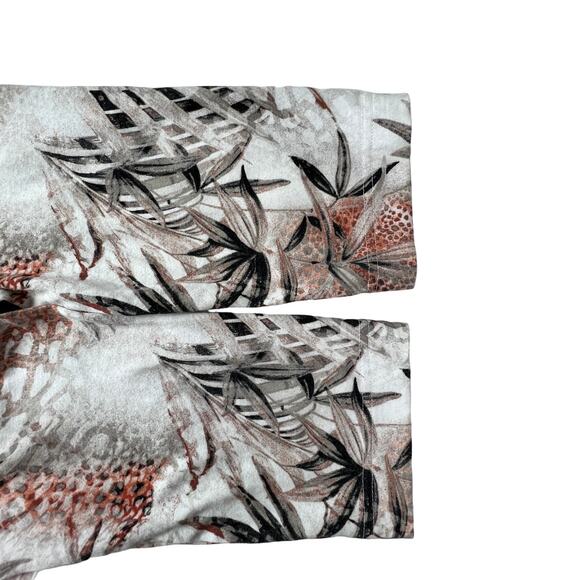 Weekends By Chico Full Zip Jacket Sz2 US 12 Large Floral Tan Pockets Lightweight - Picture 4 of 10